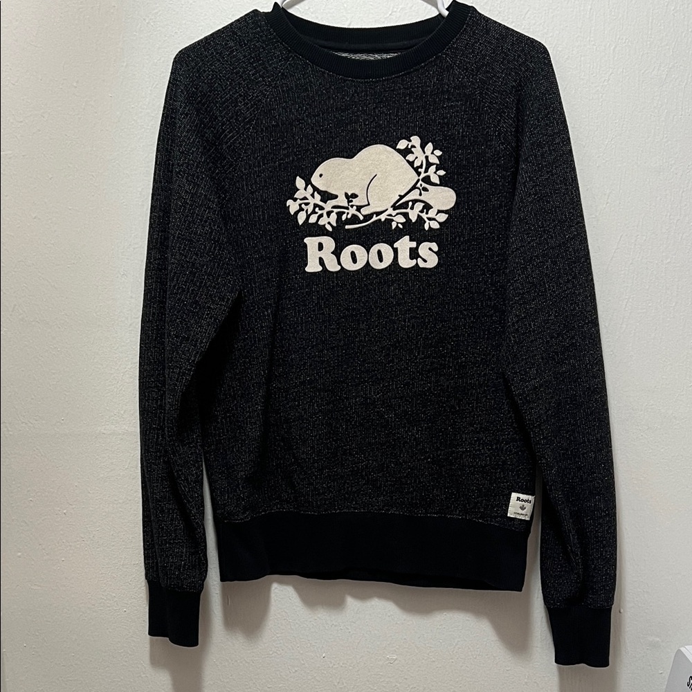 Roots Black Crewneck Sweater